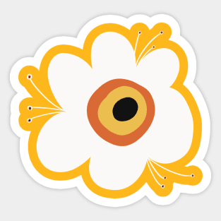 Simple white flower Sticker